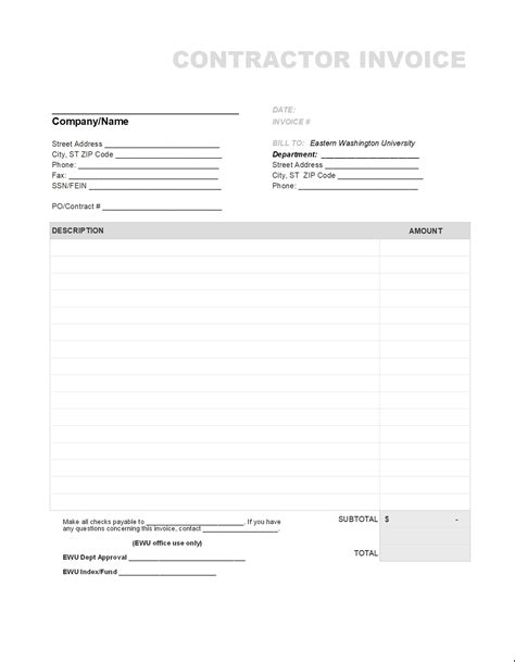 General Contractor Invoice Template