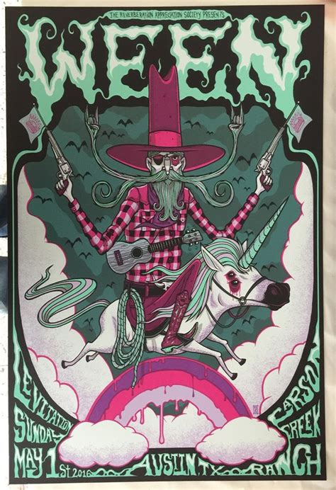 Ween Jim Mazza Levitation Fest Austin Poster Release Concert Poster