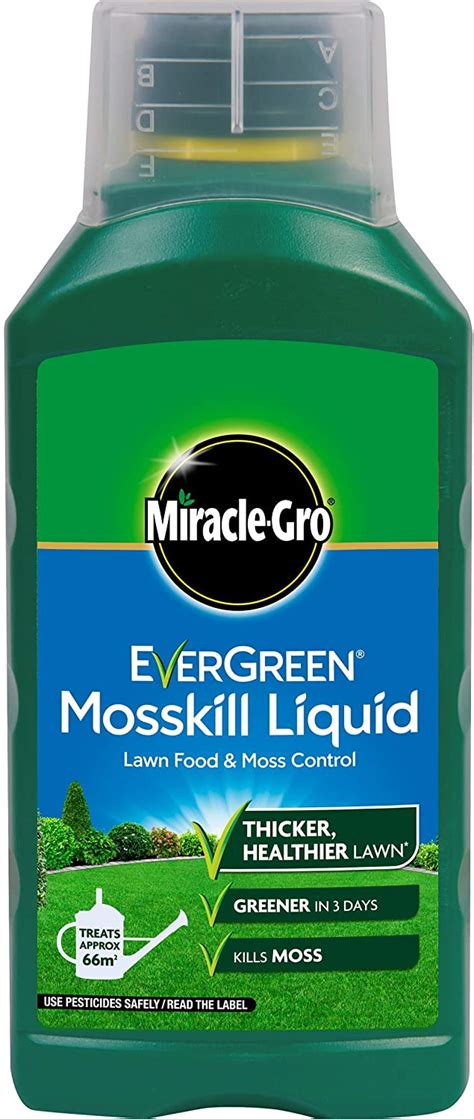 Lawn looking tired and no longer a deep green. Miracle Gro Evergreen Mosskill Liquid Lawn Food & Moss ...