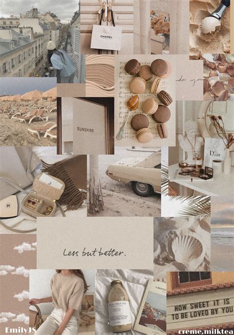 Beige Aesthetic Collage Wallpapers Wallpaper Cave