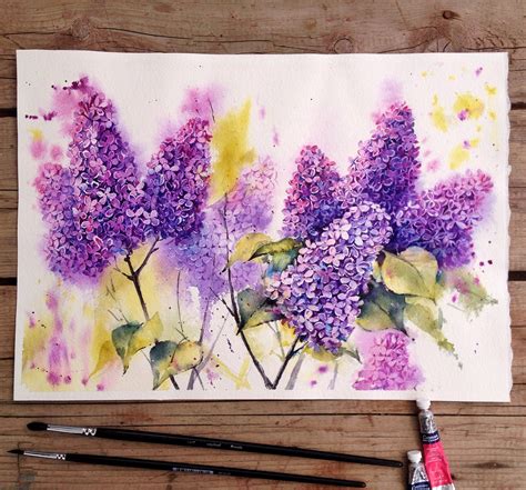 Watercolor lilacs on Behance