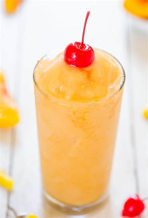 Tropical Peach Pineapple Alcoholic Slushies Recipe Averie Cooks