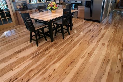 3 And 4 Wide Character Grade Hickory Hardwood Floor With A Clear Semi