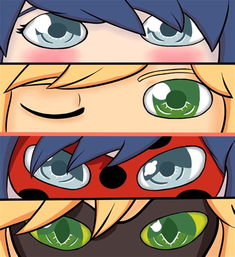 Miraculous ladybug coloring book pages for kids video quick drawing miraculous ladybug and cat noir. Ladybug And Cat Noir Eyes Set by punkanimelover on DeviantArt