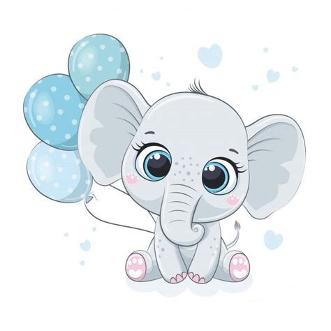 Pin De Luzi Loo Em 4 Bebê Elefante Desenho Animado Bebe Elefantes