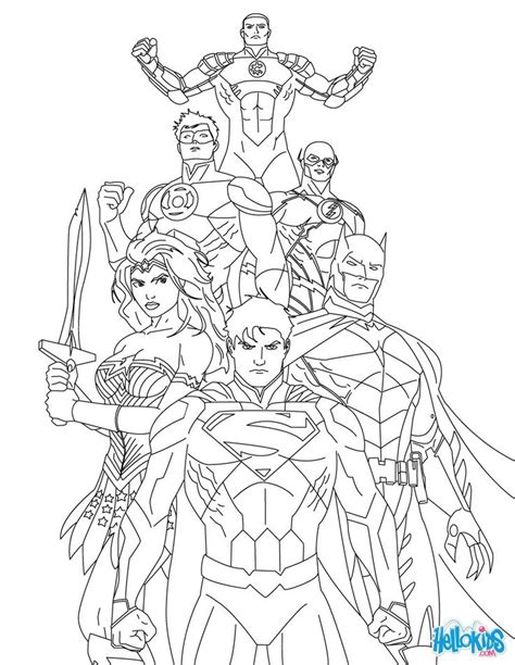 Dc justice league coloring pages. JUSTICE LEAGUE of AMERICA coloring page | Målarböcker ...