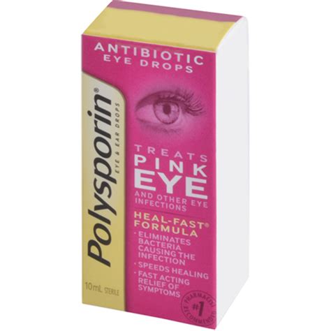 Apply 1 to 2 polysporin® eye & ear drops in infected eye or ear 4 times a day, for 7 to 10 days. Polysporin® Eye/Ear Drops | SCN Industrial