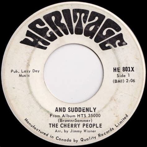 And Suddenly By The Cherry People 1968 Hit Song Vancouver Pop Music Signature Sounds