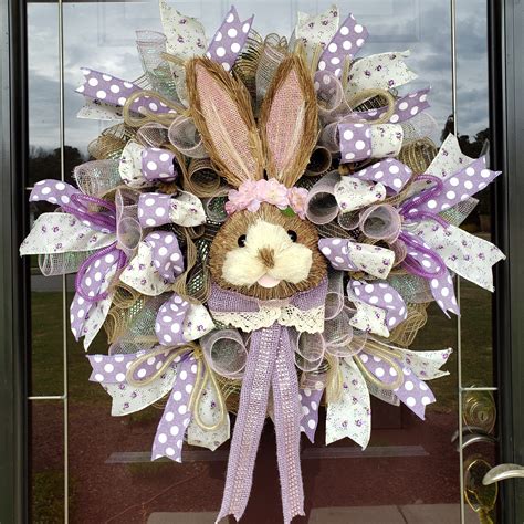 Easter Wreath Sisal Bunny Spring Decor Sisal Bunny Head Etsy Easter
