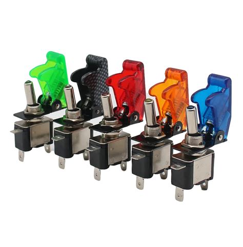 Auto Car Boat Truck Illuminated Led Toggle Switch With Safety Aircraft