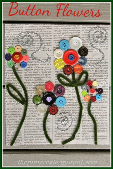 Button Flower Craft The Pinterested Parent