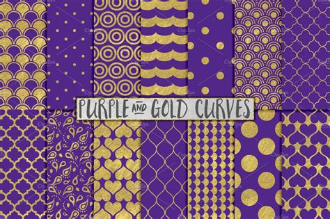 Royal Purple And Gold Backgrounds Graphic Patterns ~ Creative Market