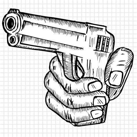 Premium Vector A Hand Holding A Gun With The Word Gun On It