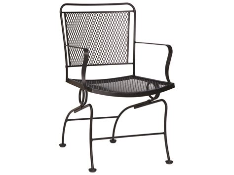 Woodard Constantine Wrought Iron Coil Spring Dining Arm Chair | WR130066