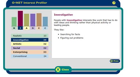 Central to this project is the o*net database, which is continually updated by surveying. O*net interest profiler - Kayla site