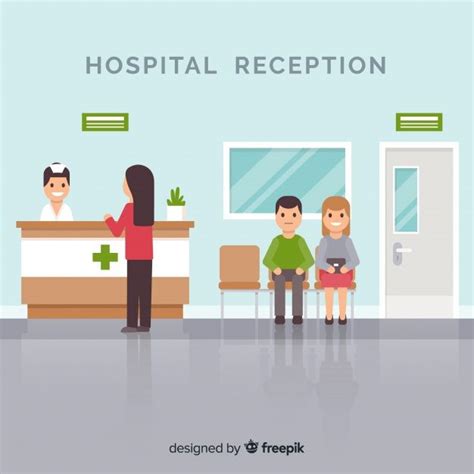 Nurse Attending Patient Hospital Reception Illustration | Hospital