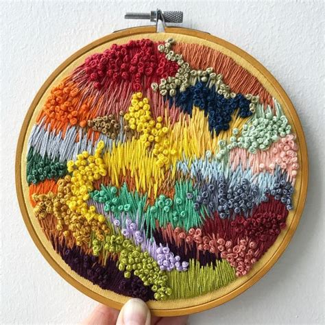 This Ultra Vivid And Highly Textured Embroidery Hoop Is Finished And