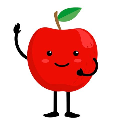 Premium Vector Cartoon Cute Apple Character Design Apple Icon