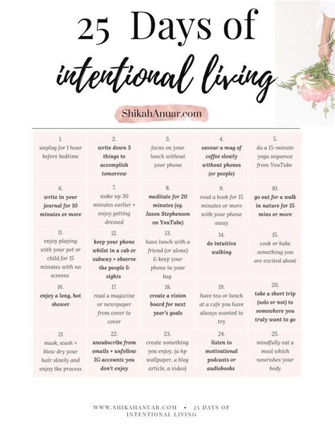 Free Printable How To Start Intentional Living And Feel In Control Of