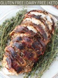 The rolled turkey slices wonderfully making perfect sandwiches if any leftovers survive until the next day… we love it! Garlic Herb Bacon Wrapped Turkey Breast Recipe - WhitneyBond.com