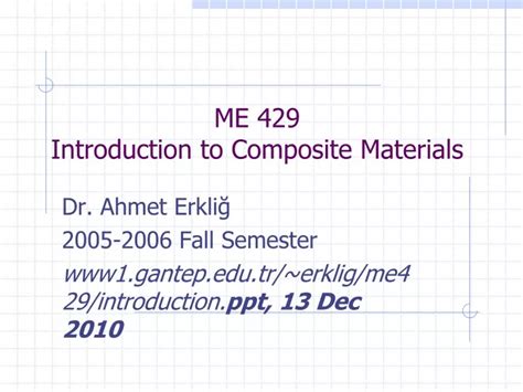 Ppt Me 429 Introduction To Composite Materials Powerpoint