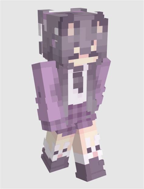 Purple Cute Skin Minecraft Girl Pastel Purple Purple Hair Lilac
