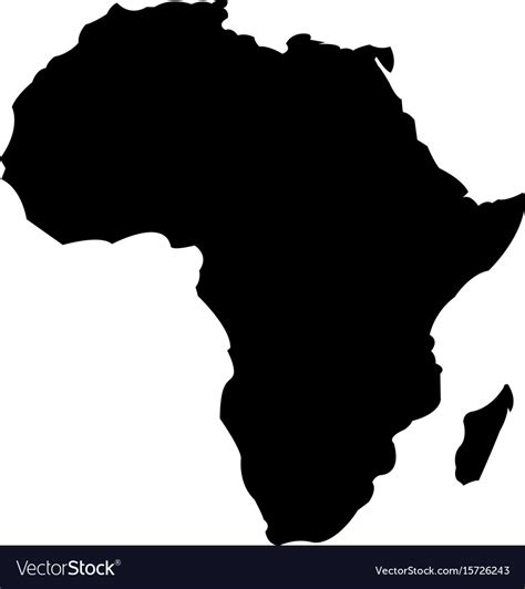Detailed Map Africa Continent In Black Royalty Free Vector