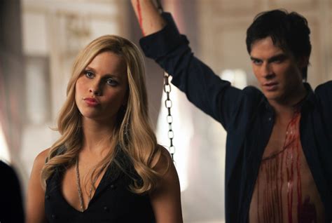Vampire Diaries First Look Rebekah Tortures Damon Stefan And Elena