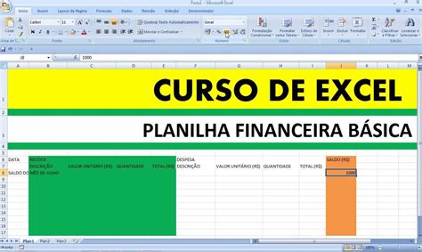 Planilha Financeira Básica No Excel Finanças Financeira Financeiro