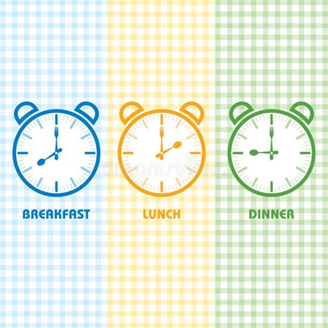 Breakfast Lunch And Dinner Time Stock Vector Illustration Of Dessert