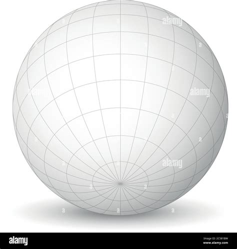 Blank Planet Earth White Globe With Grid Of Meridians And Parallels Or