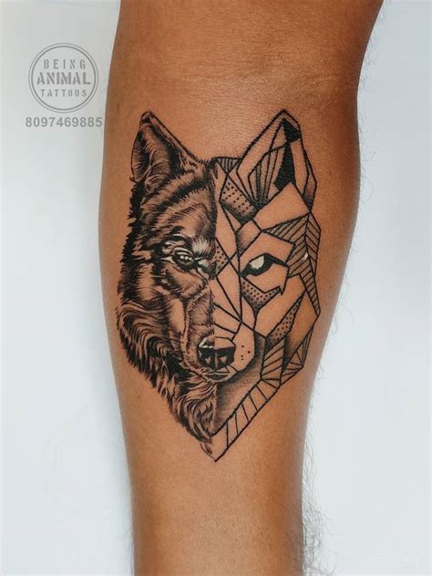 Realistic And Geometric Wolf Tattoo By Samarveera2008 On Deviantart