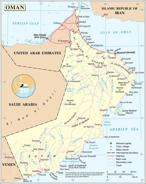 Oman Road Map Oman Roads Map Western Asia Asia
