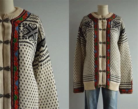Vintage Nordic Wool Fair Isle Cardigan Dale Of Norway Wool Etsy