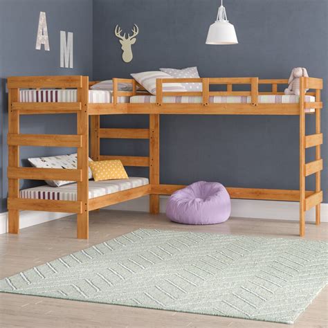 Viv Rae Deondre Twin L Shaped Triple Bunk Bed And Reviews Wayfair