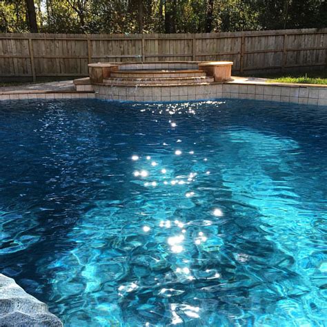 Pebble tec®, pebble sheen®,pebble fina® and bead crete® brand pool finishes help create the kind of luxurious, durable pools, spas and water features that provide a lifetime of inspiration and relaxation. Coldrick Remodel - Blue Surf Pebble Sheen. #beadblast #poo ...