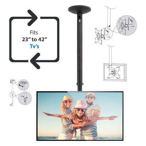 Pyle® Pctvm15 Swivel And Height Adjustable Tv Ceiling Mount Bracket