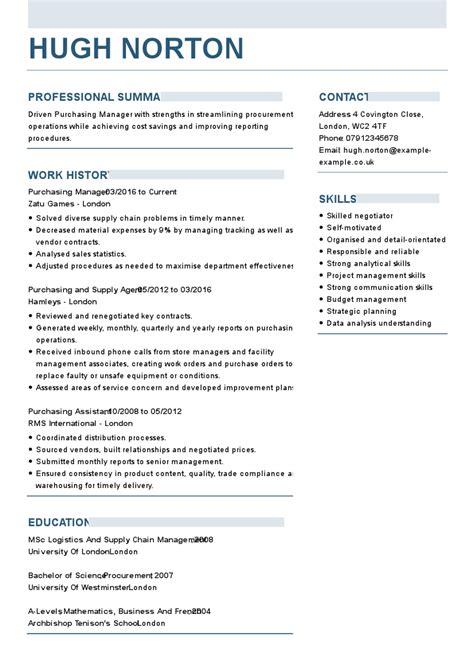 The Best Purchasing Manager Cv Examples Myperfectcv