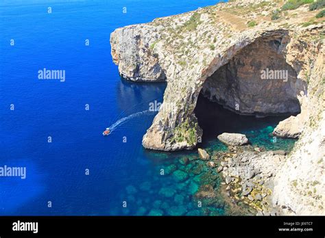The Blue Grotto Natural Sea Arch And Cliffs Wied Iz Zurrieq Malta