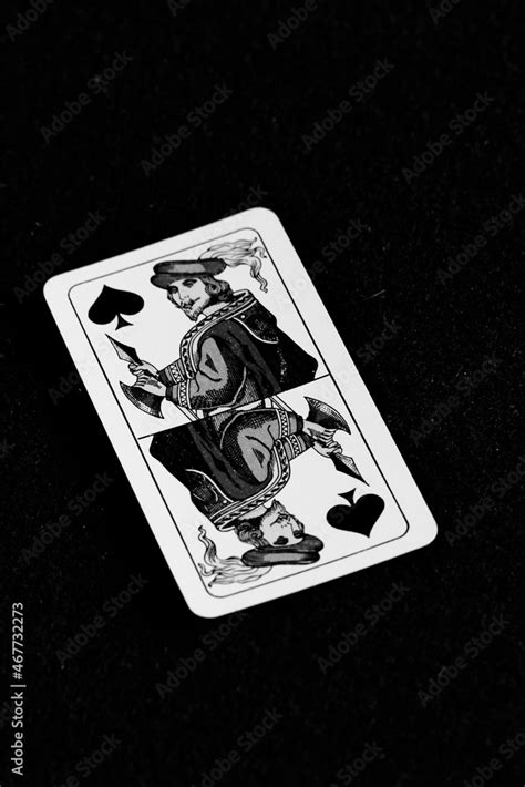 Jack Of Spades Black And White High Contrast Shot Of An Italian Or French Playing Card Photos