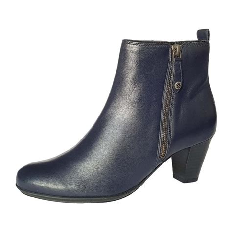 Ashley Ii Midnight Navy Leather Ladies Ankle Boot