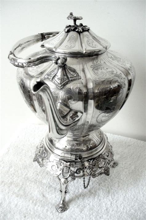 James Dixon Sheffield Silver Plate Teapot With Burner Circa Etsy