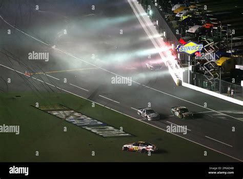Drivers Crash On The Final Lap Of The 54th Running Of The Nascar Coke
