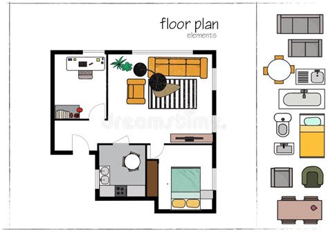 Modern Design Interior Design Floor Plan Vector Illustration Floor