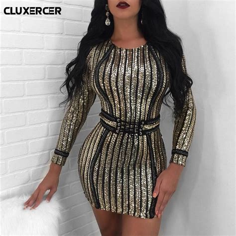 Sequin Dress Women Sexy Club Dresses 2018 Slim Fit Backless Bodycon