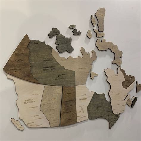 Wooden Canada Map Wall Art Push Pin Map Wooden Map Wall Decor Birthday