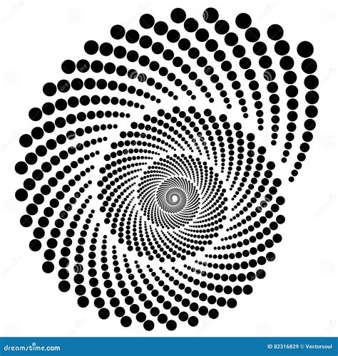 Circle Halftone Element Circular Half Tone Pattern Spiral Vortex