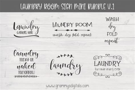 Create Laundry Room Sign Bundle Image SVG DXF PNG Freebie Friday And