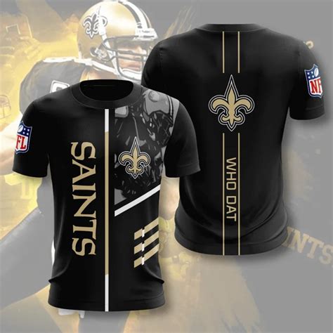 New Orleans Saints T Shirt 3d Performance Short Sleeve Jack Sport Shop