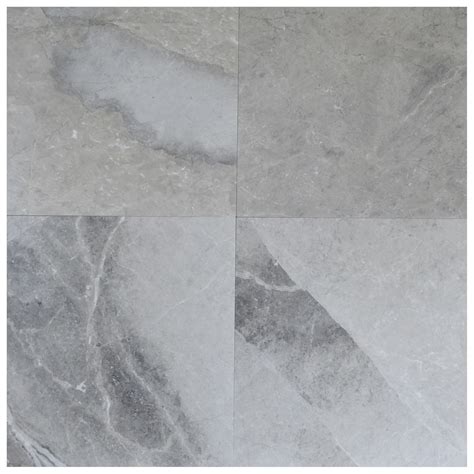 Silver Gray Polished Marble Tiles 24x24 Natural Stone Tiles
